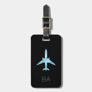 Personalised Aviation Blue Aeroplane Luggage Tag