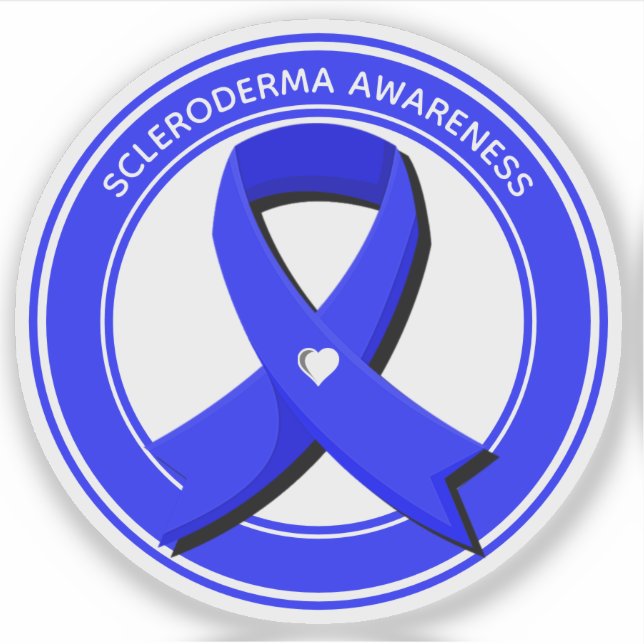 Personalised Awareness Blue Ribbon White Heart (Front)