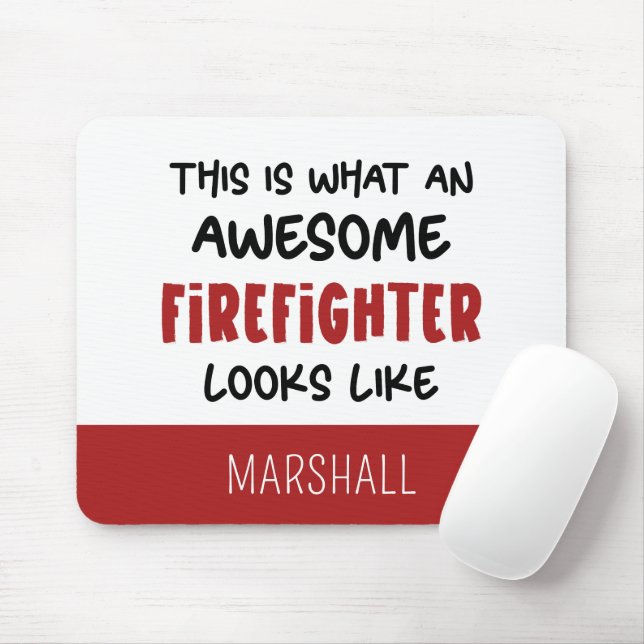 Personalised Awesome Firefighter Funny Firefighter Mouse Pad (With Mouse)