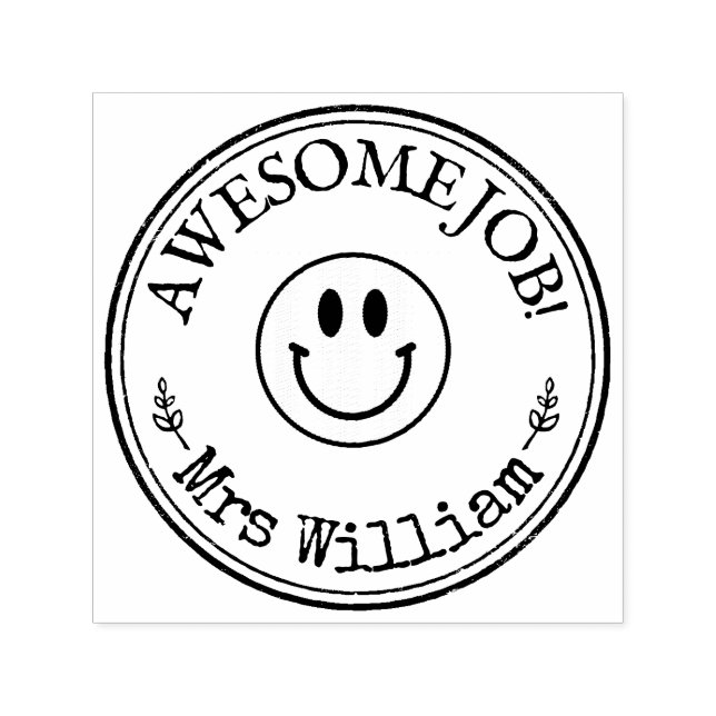 Personalised Awesome Job Teacher Self-inking Stamp (Design)