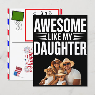 Personalised Awesome Like My Daughter Family Pride Holiday Postcard