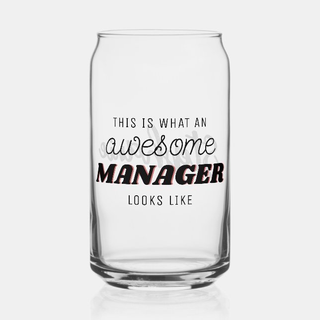 Personalised Awesome Manager Funny Can Glass (Front)