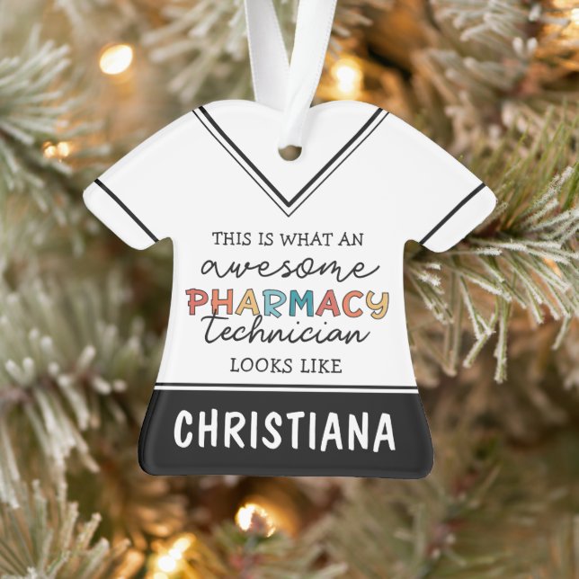 Personalised Awesome Pharmacy Tech Funny  Ornament (Tree)