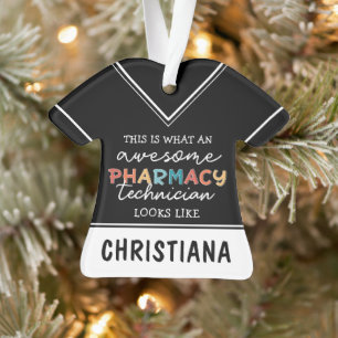 Personalised Awesome Pharmacy Tech Funny  Ornament