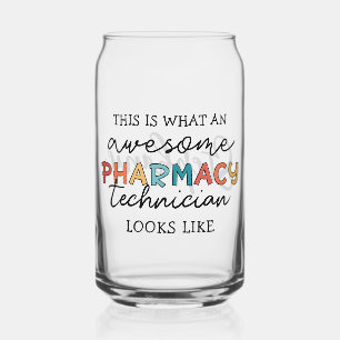 Personalised Awesome Pharmacy Technician Can Glass