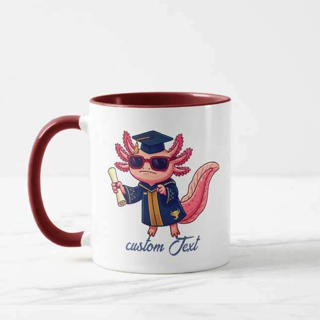 Personalised Axolotl Grad Mug Custom Coffee Gift (Left)