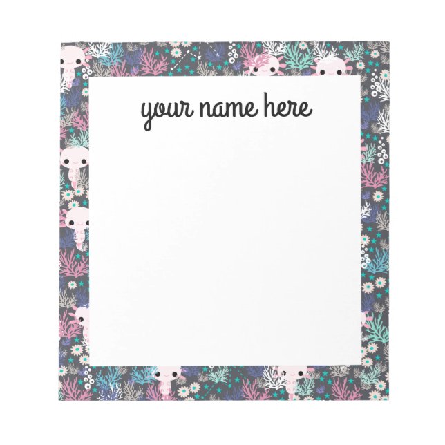 Personalised Axolotl Notepad (Front)