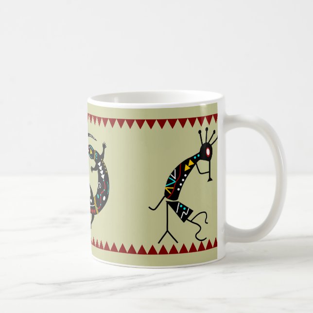 Personalised Aztec Southwest Kokopelli Design Coffee Mug (Right)