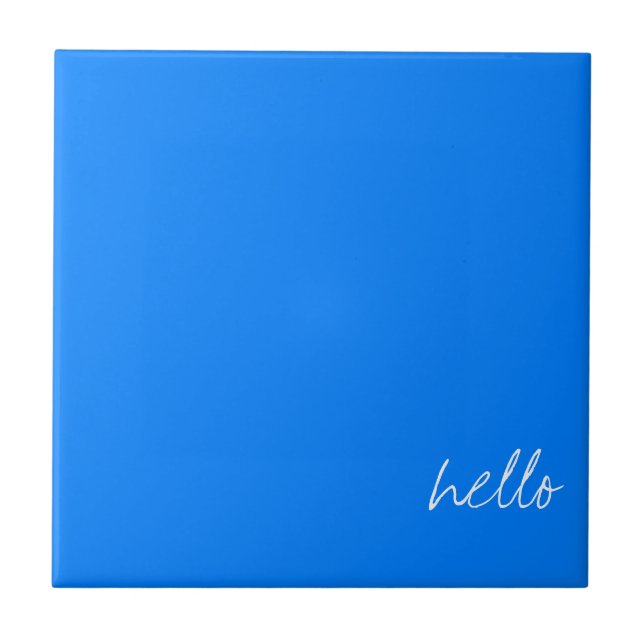 Personalised Azure Blue Ceramic Tile (Front)