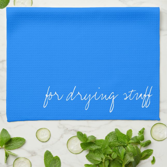 Personalised Azure Blue Tea Towel (Folded)