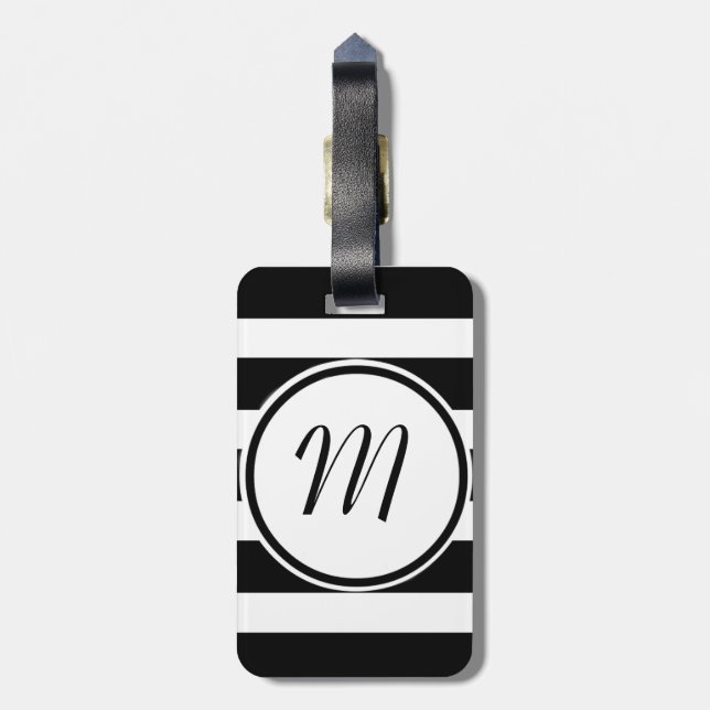 Personalised B&W Luggage Tags (Back Vertical)