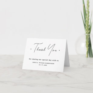 Personalised B&W Thank You Note Card