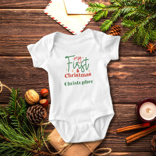 Personalised Babies Baby First 1st Christmas Gift Baby Bodysuit