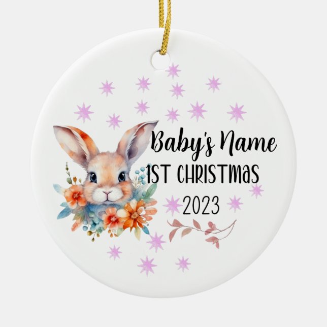 Personalised Baby 1st Christmas Ornament (Front)