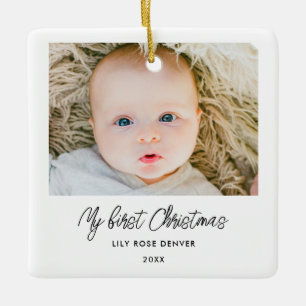 Personalised Baby 1st Christmas Photo Ornament