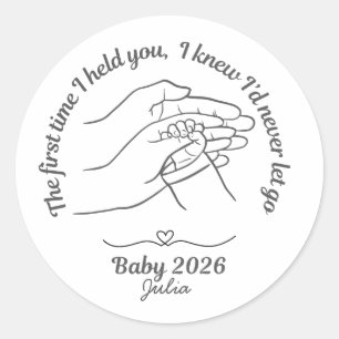Personalised Baby 2026 Pink Custom Name Classic Ro Round Sticker