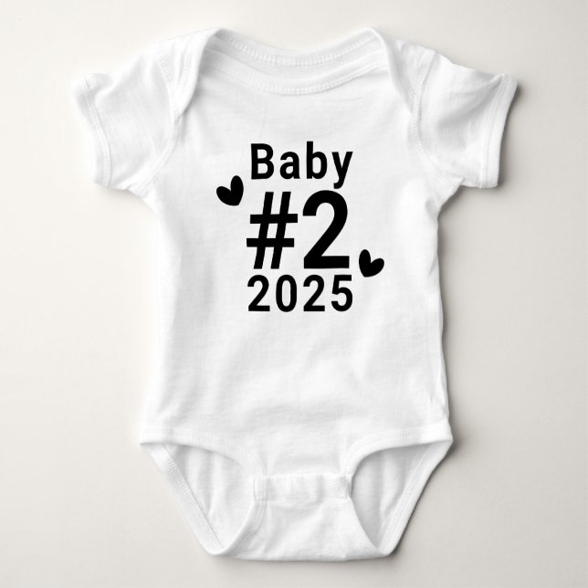 Personalised Baby #2 Pregnancy Announcement Bodysuit (Front)