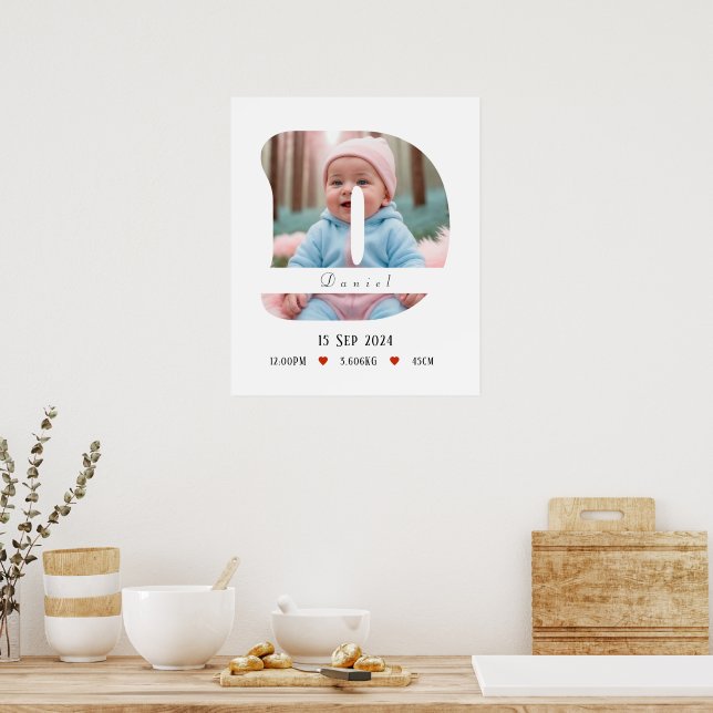 Personalised Baby Alphabet Letter - D - Poster (Kitchen)