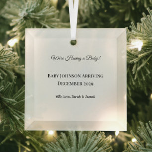 Personalised Baby Announcement Glass Ornament
