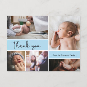 Personalised Baby Baptism Thank you Photo collage Postcard