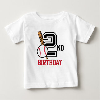 Personalised baby baseball t-shirt 2nd birthday