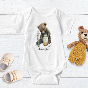 Personalised Baby Bear Baby Boy Gift Baby Bodysuit