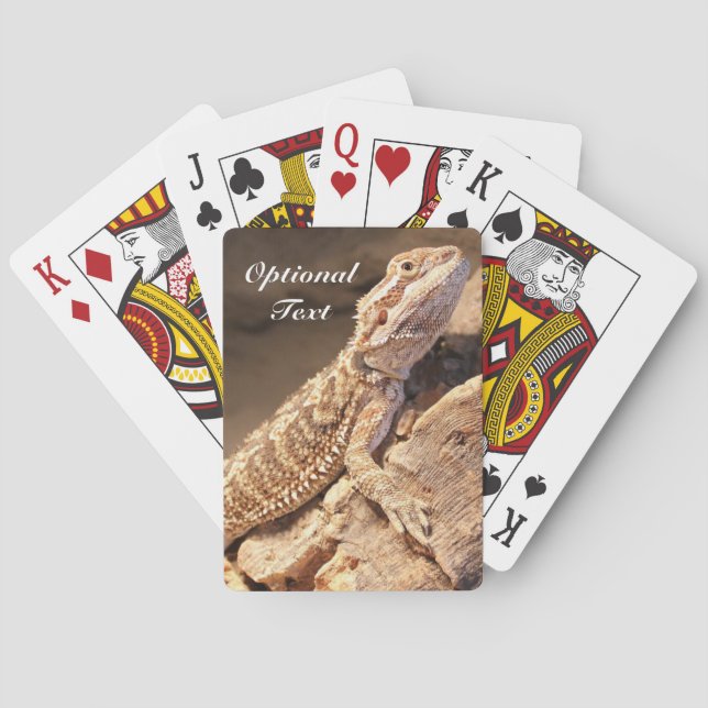Personalised Baby Bearded Dragon Lizard Playing Cards (Back)