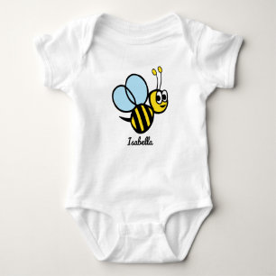 Personalised Baby Bee Cute Yellow Bumblebee Baby Bodysuit