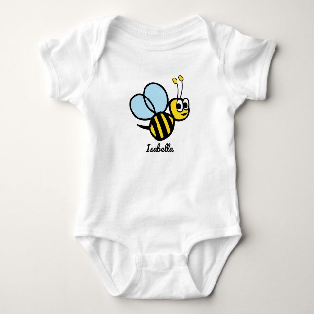 Personalised Baby Bee Cute Yellow Bumblebee Bodysuit (Front)