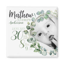 Personalised Baby Birth Announcement Magnet