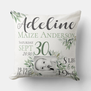 Personalised Baby Birth Announcement Pillow