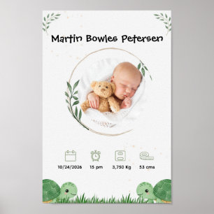 Personalised Baby Birth Announcement  Poster