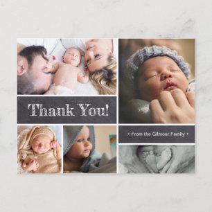 Personalised Baby birth announcement Thank You Postcard