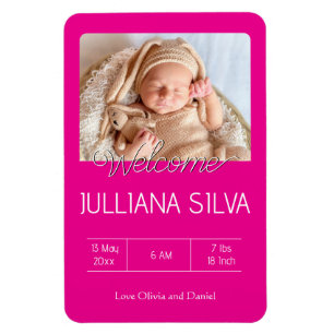 personalised baby Birth announcements  Magnet