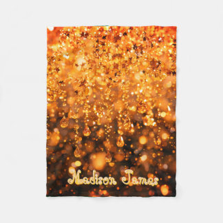 Personalised Baby Blanket With Gold Faux Sparkle 
