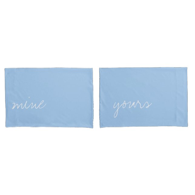 Personalised Baby Blue Colour Pillowcase (Front-Set)