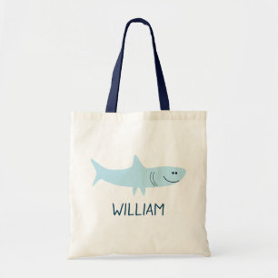 Personalised Baby Blue Shark Tote Bag