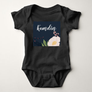 Personalised Baby Body Suit Baby Pink Cosmos on Na Bodysuit