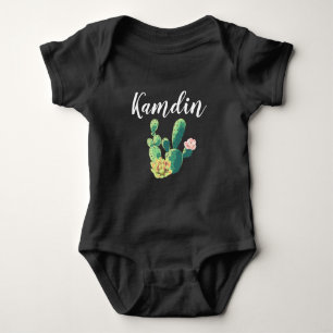 Personalised Baby Body Suit Bohemian Cactus Succul Baby Bodysuit