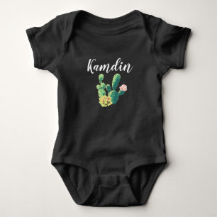 Personalised Baby Body Suit Bohemian Cactus Succul Bodysuit