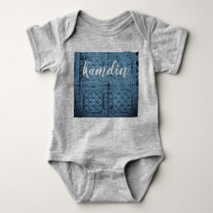 Personalised Baby Body Suit Rustic Tin Panel Ceili Baby Bodysuit