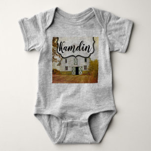 Personalised Baby Body Suit Sunset Barn Country Ru Baby Bodysuit