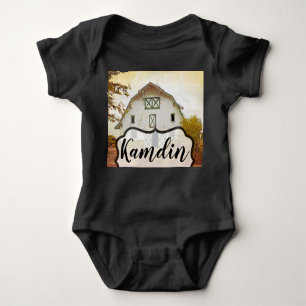 Personalised Baby Body Suit Sunset Barn Country Ru Baby Bodysuit