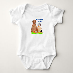 Personalised Baby Boy and Dog Bodysuit