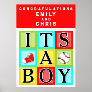 Personalised Baby Boy Baby Shower Poster