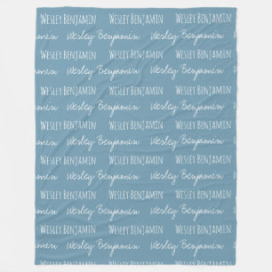 Personalised Baby Boy Blanket with name repeated
