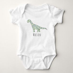Personalised Baby Boy Doodle Dinosaur with Name Baby Bodysuit