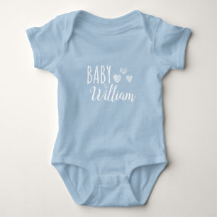 Personalised Baby boy Hearts name Baby Bodysuit