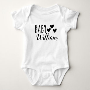 Personalised Baby boy Hearts name Bodysuit