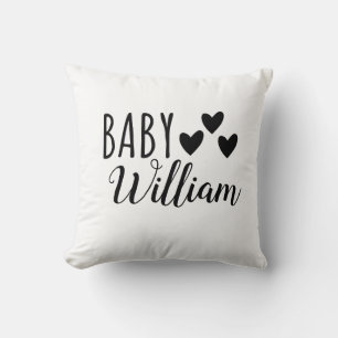 Personalised Baby boy Hearts name Cushion